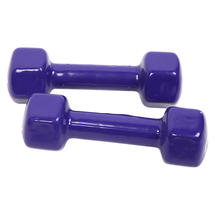 2kg Dumbbells Pair PVC Hand Weights Rubber Coated.