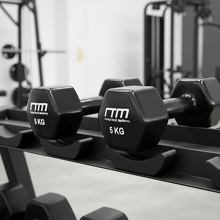 5kg Dumbbells Pair PVC Hand Weights Rubber Coated.