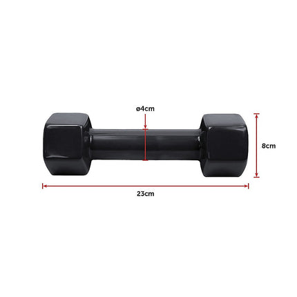 5kg Dumbbells Pair PVC Hand Weights Rubber Coated.