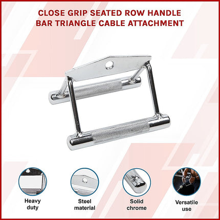 Close Grip Seated Row Handle – Triangle Cable Attachment Bar for Gym Machines.