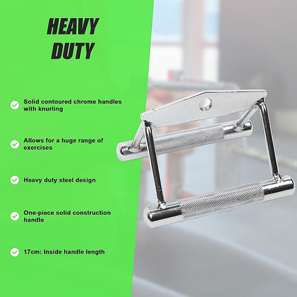 Close Grip Seated Row Handle – Triangle Cable Attachment Bar for Gym Machines.