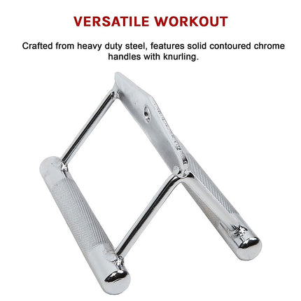 Close Grip Seated Row Handle – Triangle Cable Attachment Bar for Gym Machines.