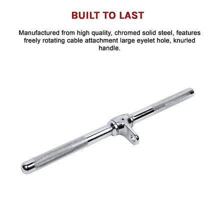 Revolving Straight Bar – Gym Cable Attachment for Tricep, Bicep & Pulley Workouts.