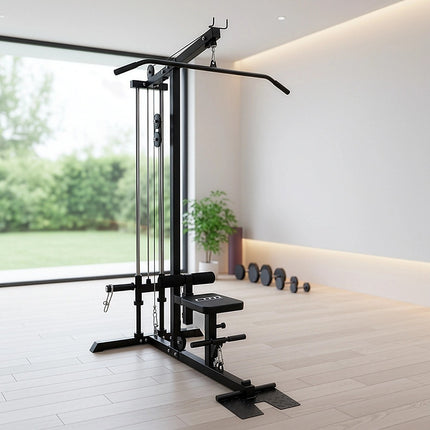 Lat Pulldown Low Row Fitness Machine – Home Gym Strength Trainer.