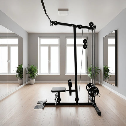 Lat Pulldown Low Row Fitness Machine – Home Gym Strength Trainer.