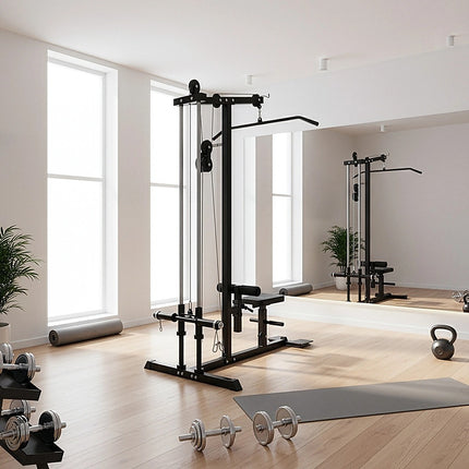 Lat Pulldown Low Row Fitness Machine – Home Gym Strength Trainer.