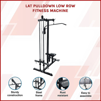 Lat Pulldown Low Row Fitness Machine – Home Gym Strength Trainer.