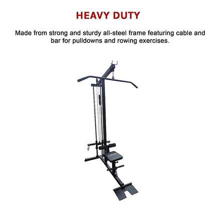Lat Pulldown Low Row Fitness Machine – Home Gym Strength Trainer.
