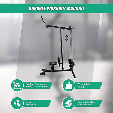 Lat Pulldown Low Row Fitness Machine – Home Gym Strength Trainer.