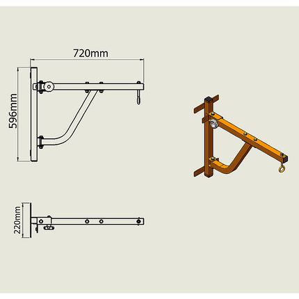Boxing Punching Bag Wall Pivot Rack – Swivel Mount for Home Gym.