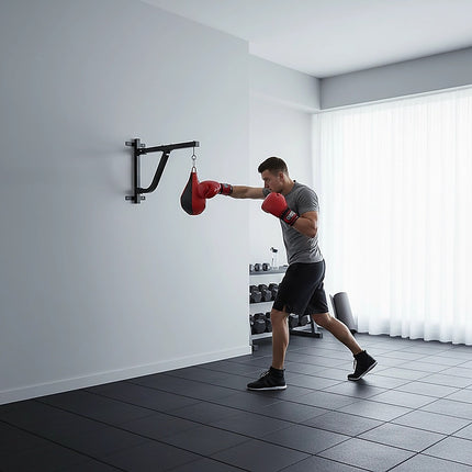 Boxing Punching Bag Wall Pivot Rack – Swivel Mount for Home Gym.