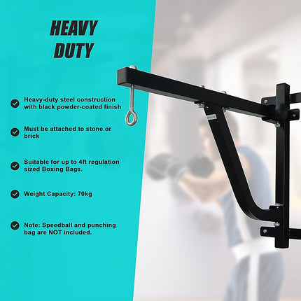 Boxing Punching Bag Wall Pivot Rack – Swivel Mount for Home Gym.