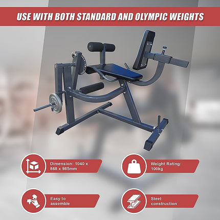 Leg Extension Curl Machine – Adjustable Home Gym Quad & Hamstring Workout Bench.