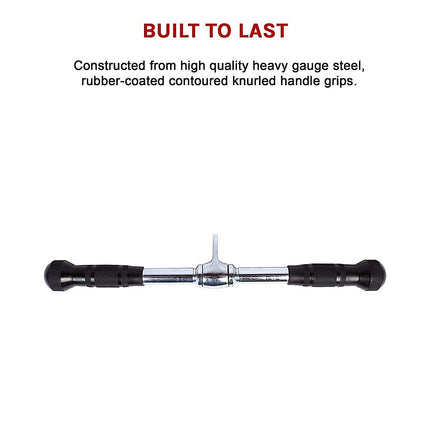 Randy & Travis Rubber Coated Solid Straight Bar Attachment for Cable Machines.