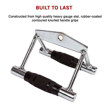 Rubber-Coated Close Grip Triangle Attachment for Lat Pulldown.
