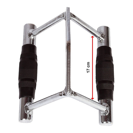 Rubber-Coated Close Grip Triangle Attachment for Lat Pulldown.