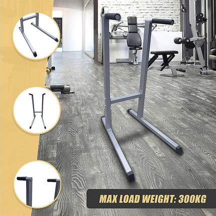 Solid Dip Station Power Tower for Home Gym Strength Training Upper Body Workouts.