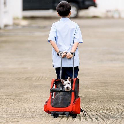 Dog Pet Safety Transport Carrier Backpack Trolley.