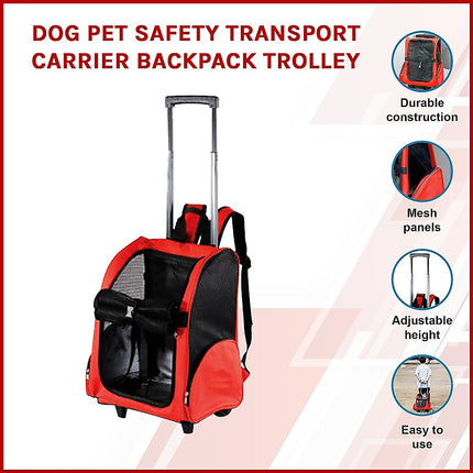 Dog Pet Safety Transport Carrier Backpack Trolley.