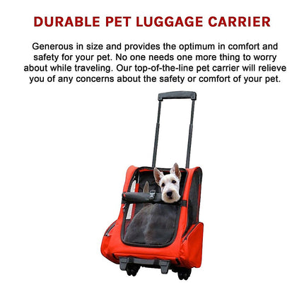 Dog Pet Safety Transport Carrier Backpack Trolley.
