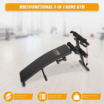 Foldable Incline Sit Up Bench for Home Gym Ab Workout Training.