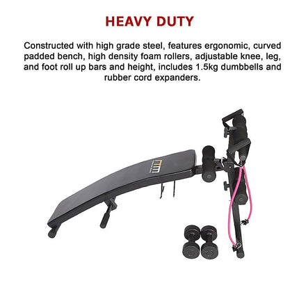Foldable Incline Sit Up Bench for Home Gym Ab Workout Training.