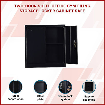 Two-Door Shelf Office Gym Filing Storage Locker Cabinet Safe.
