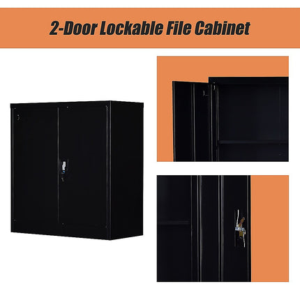 Two-Door Shelf Office Gym Filing Storage Locker Cabinet Safe.