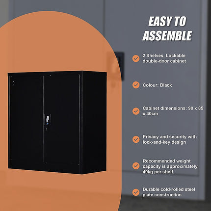 Two-Door Shelf Office Gym Filing Storage Locker Cabinet Safe.