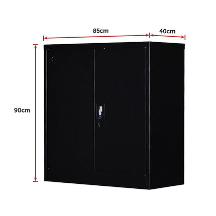 Two-Door Shelf Office Gym Filing Storage Locker Cabinet Safe.