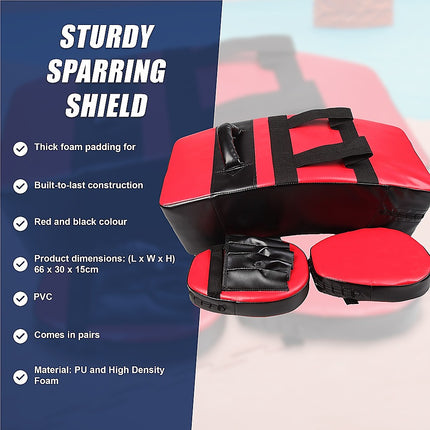 Kickboxing Shield & Punching Pad Combo – Sparring Training Strike Set.