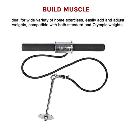 Forearm Wrist Grip Strength Roller Exercise Bar Home Gym Training.
