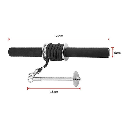 Forearm Wrist Grip Strength Roller Exercise Bar Home Gym Training.
