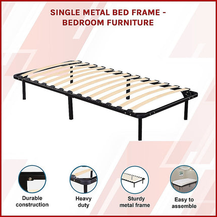 Single Metal Bed Frame - Bedroom Furniture.
