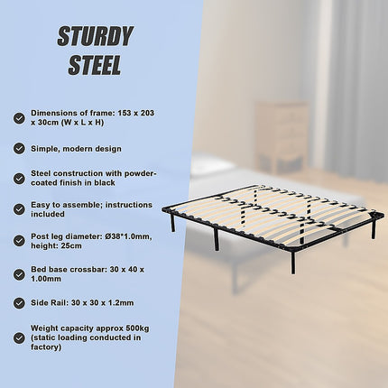 Queen Metal Bed Frame - Bedroom Furniture.