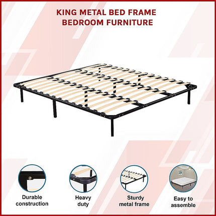 King Metal Bed Frame - Bedroom Furniture.