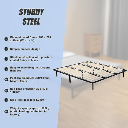 King Metal Bed Frame - Bedroom Furniture.
