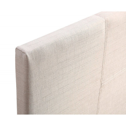 Single Linen Fabric Bed Frame Beige.