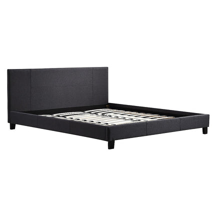 King Linen Fabric Bed Frame Grey.