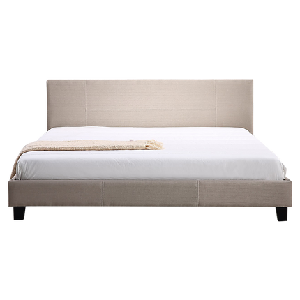 King Linen Fabric Bed Frame Beige.