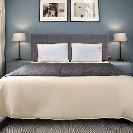 Linen Fabric Queen Bed Headboard Bedhead - Grey.