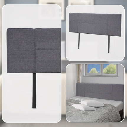 Linen Fabric Queen Bed Headboard Bedhead - Grey.