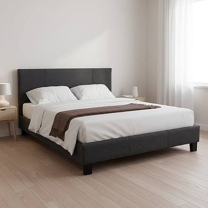 Linen Fabric Queen Bed Headboard Bedhead - Grey.