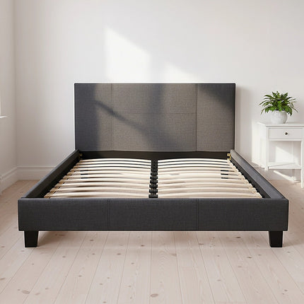 Linen Fabric Queen Bed Headboard Bedhead - Grey.