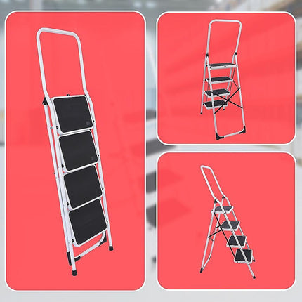 Foldable Non Slip 4 Step Steel Ladder.