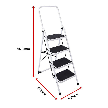 Foldable Non Slip 4 Step Steel Ladder.