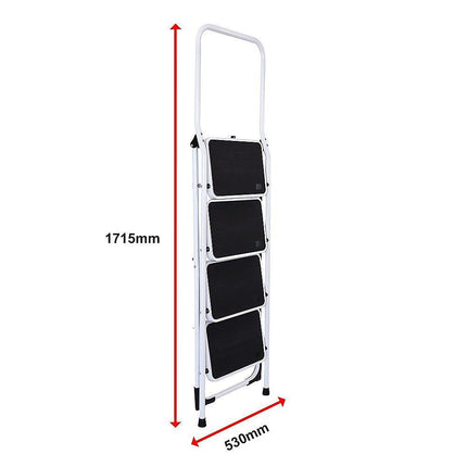 Foldable Non Slip 4 Step Steel Ladder.