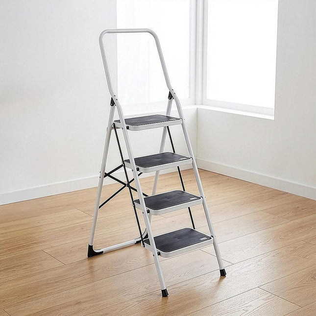 Foldable Non Slip 4 Step Steel Ladder.