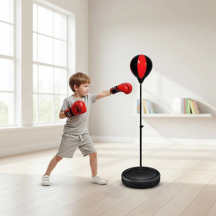 Kids Boxing Punching Bag Set – Children’s Training Gloves & Fitness Stand.
