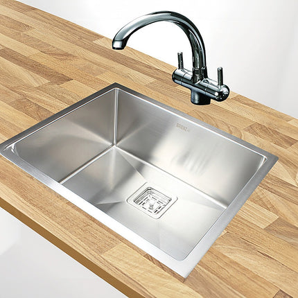 550x455mm Handmade 1.5mm Stainless Steel Undermount / Topmount Kitchen Sink with Square Waste.